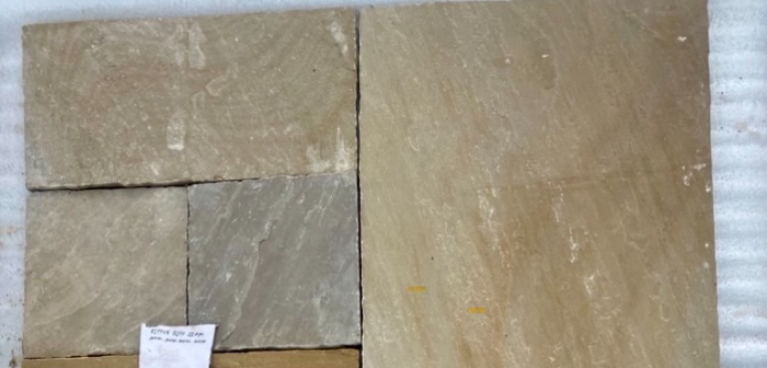 Rippon Buff natural sandstone tiles from Rajasthan, India